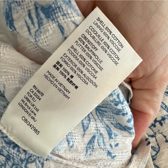 Free People Sunbaked Swing Mini Dress  Tea Combo Floral Tie Neck Ruffled size S - Picture 6 of 9